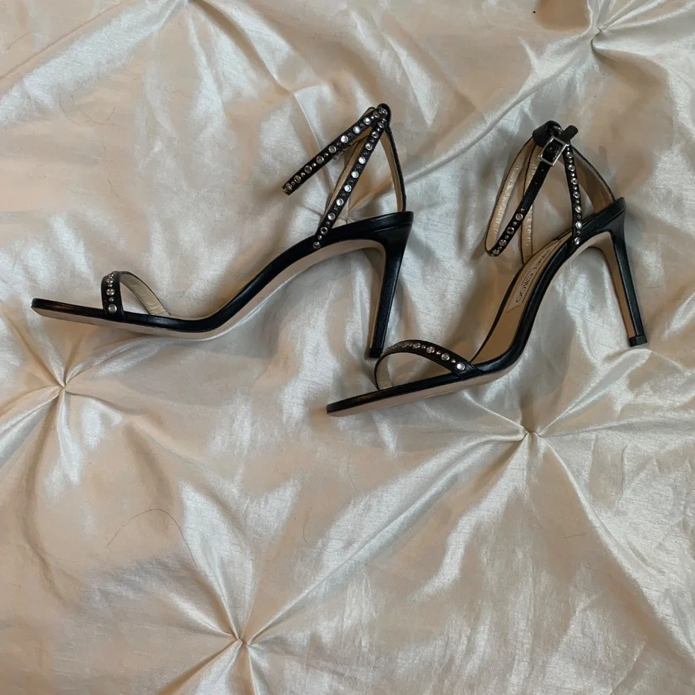 Jimmy Choo Black /Silver Studded Sandals sz 39